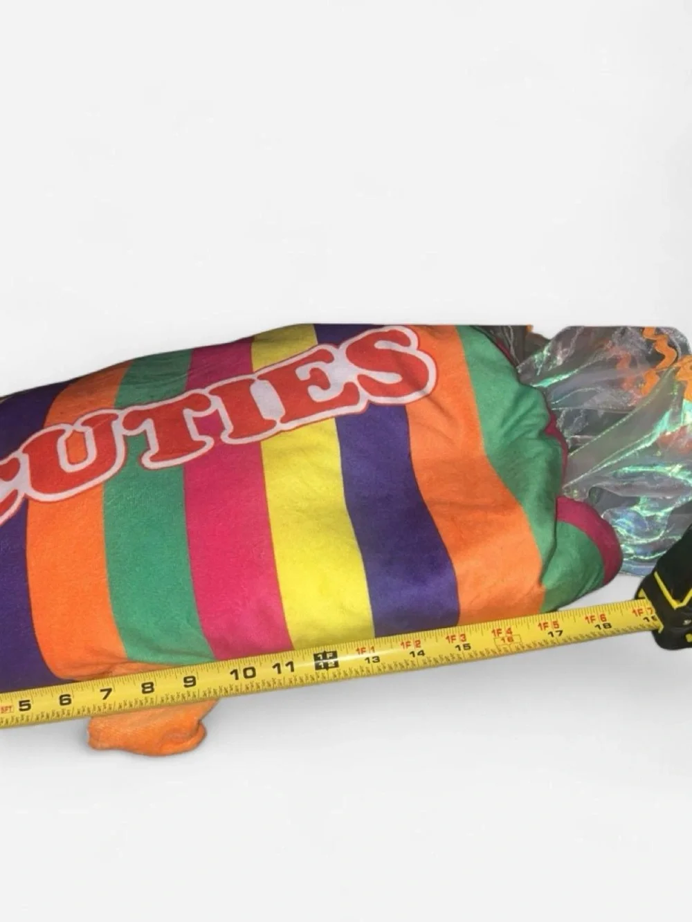 Rainbow Stripe Plush Dog Costume- Multi-Color